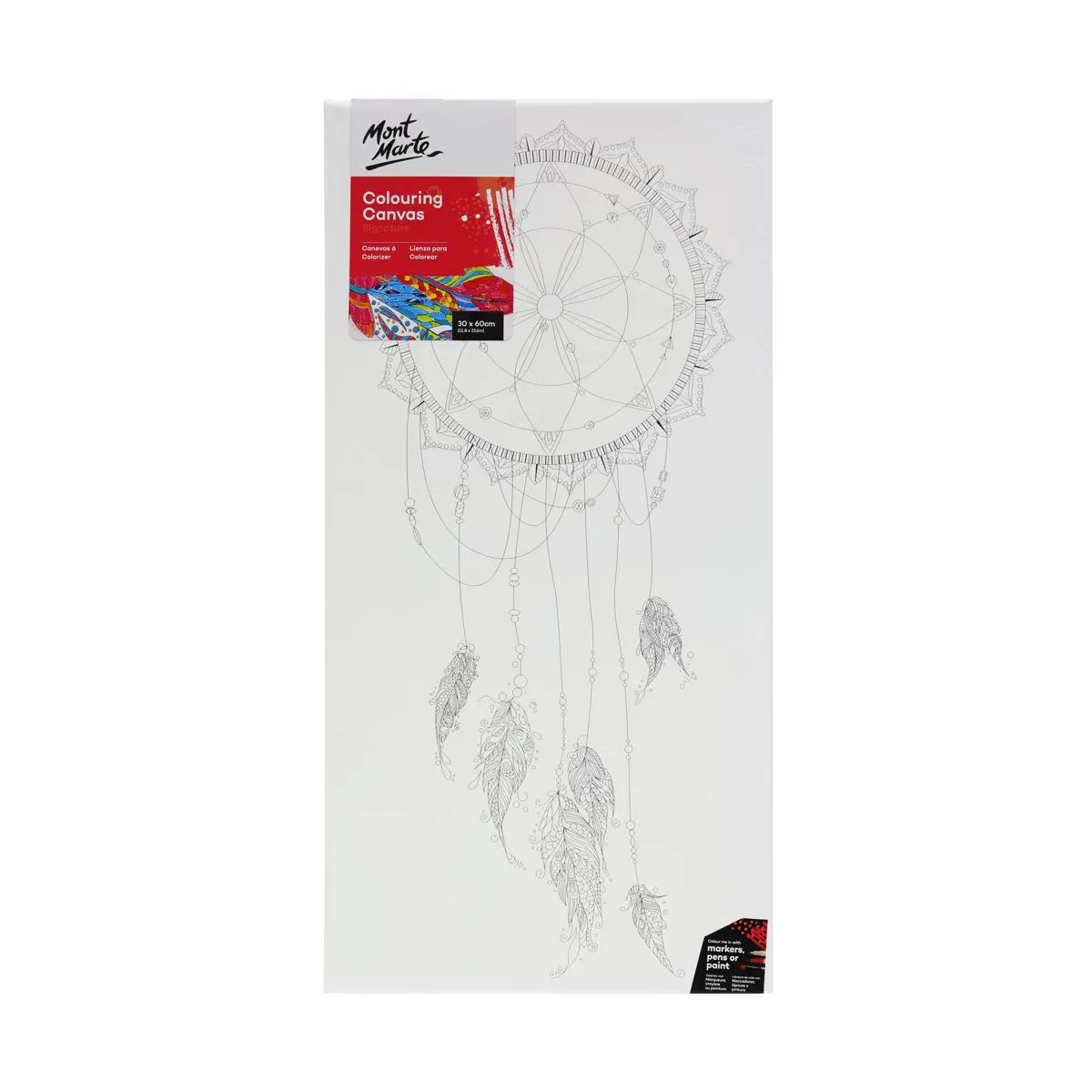MONT MARTE Colouring Canvas Signature 30x60 cm. Assorted Pattern Set 2