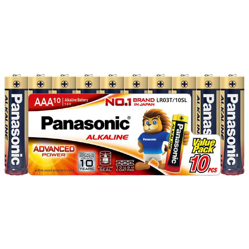 ถ่านอัลคาไลน์ AAA (แพ็ค10ก้อน) Panasonic LR03T/10SL