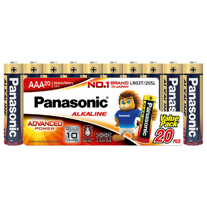 ถ่านอัลคาไลน์ AAA (แพ็ค20ก้อน) Panasonic LR03T/20SL