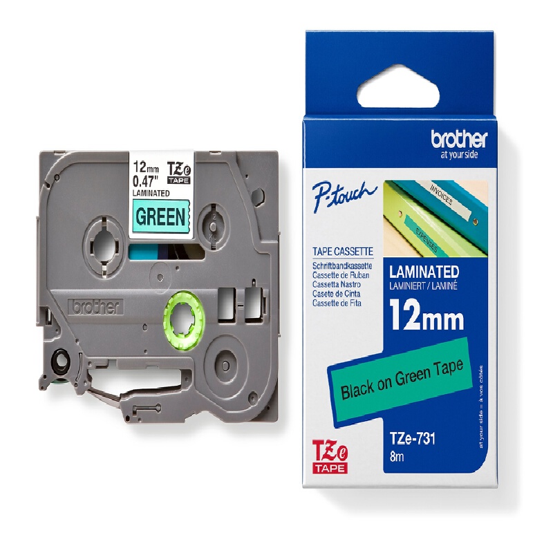 เทปพิมพ์อักษร TZE-731 12 มม. Brother TZ